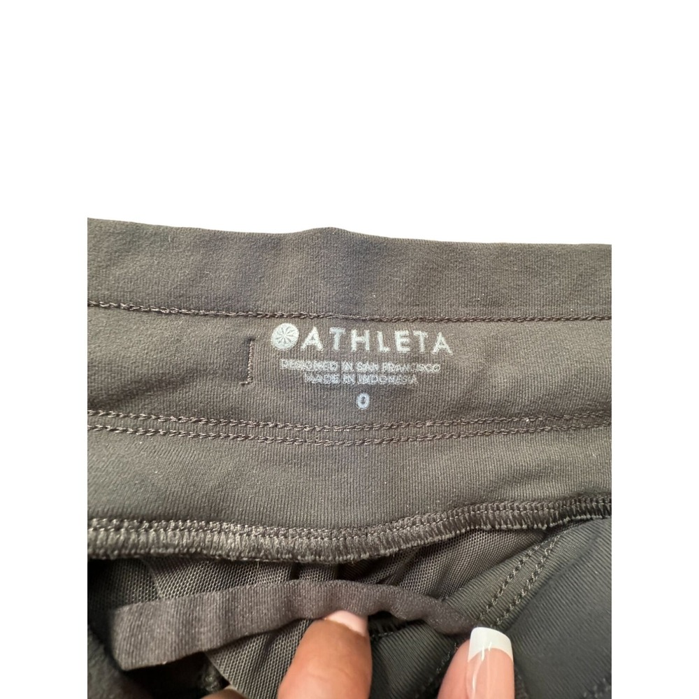 Athleta Gray Active Pants Joggers Size 0‎ Nylon Spandex Zip Pockets Woman's | f2 - Picture 7 of 9